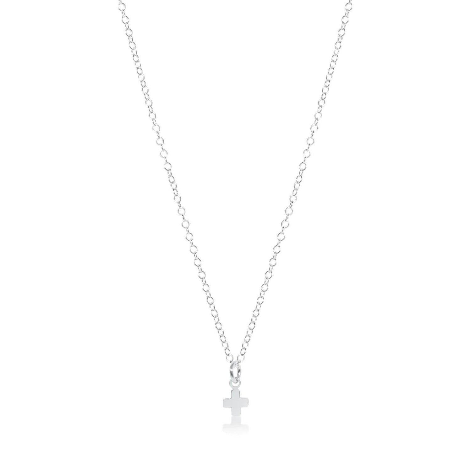 16" Necklace Sterling- Signature Cross Small Sterling