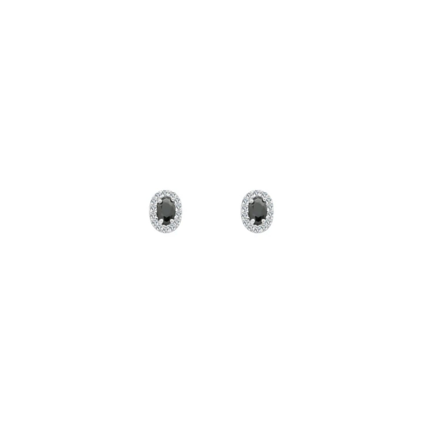 Sterling Silver Oval CZ Earrings