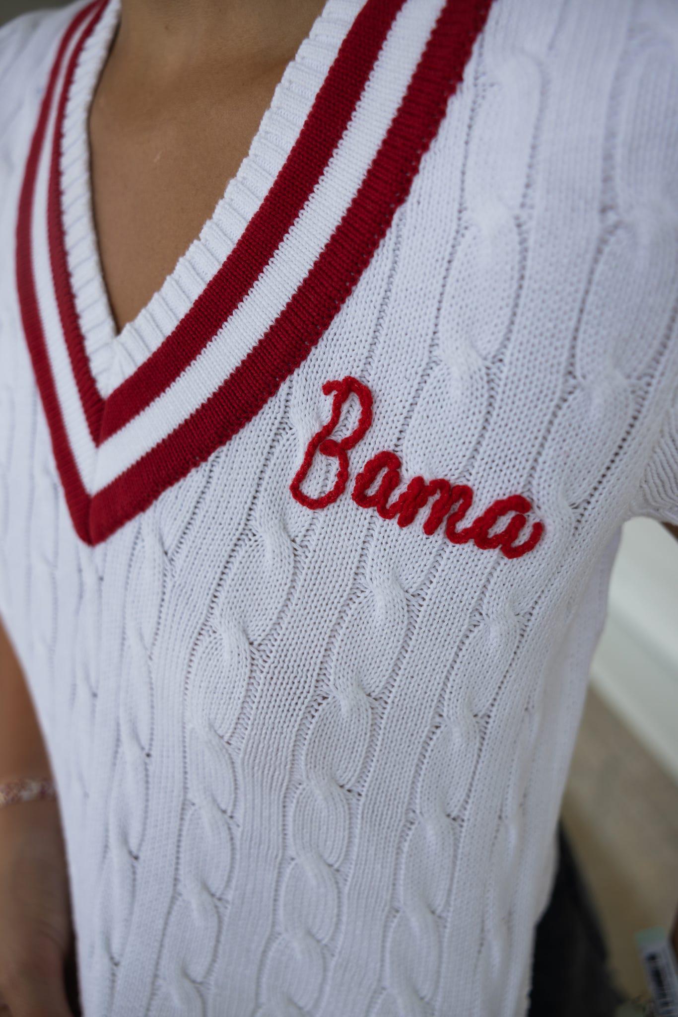 Bama Embroidered Cable Vee Vest