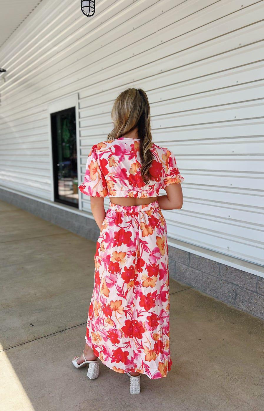 Meryn V-neck long swing dress