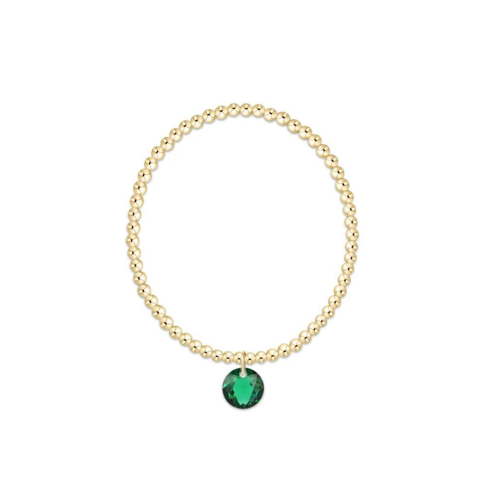 Classic Gold 3mm Bracelet- Reflection Charm- 05