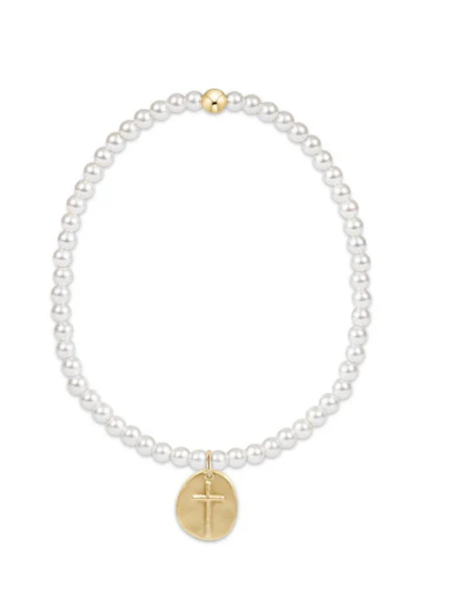Enewton Extends - Classic Pearl 4mm Bead Bracelet - Inspire Gold Charm