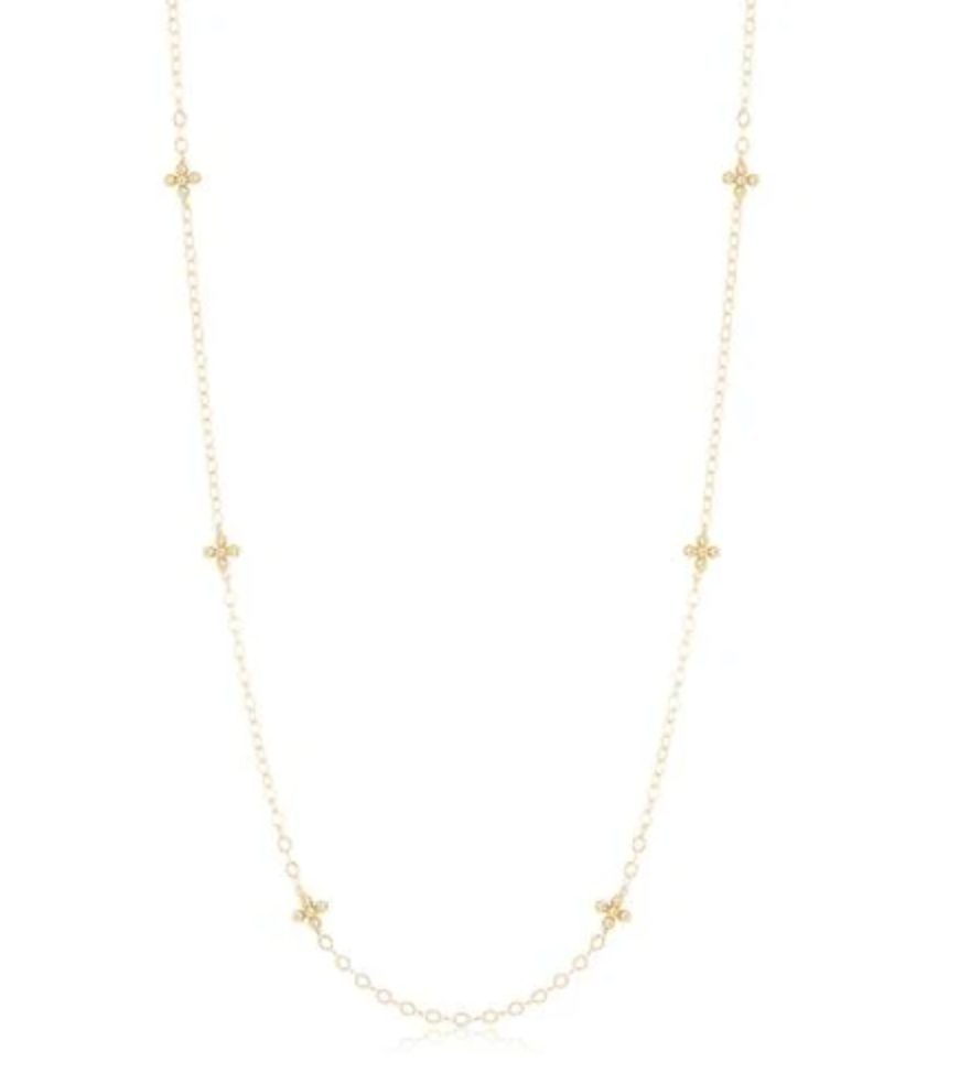 41'' Necklace Simplicity Chain Gold - Classic Beaded Signature Cross Gold