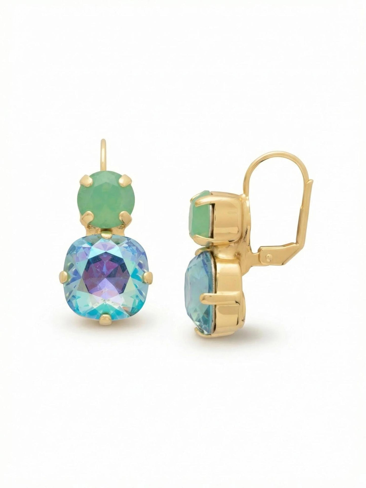 Cushion-Cut Round Dangle Earrings