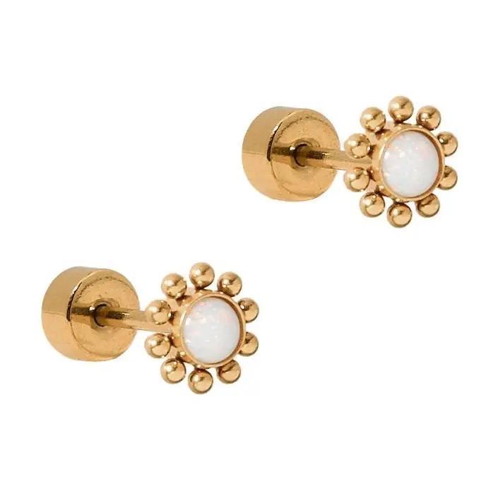 Serena Opal Screwback Stud Earrings