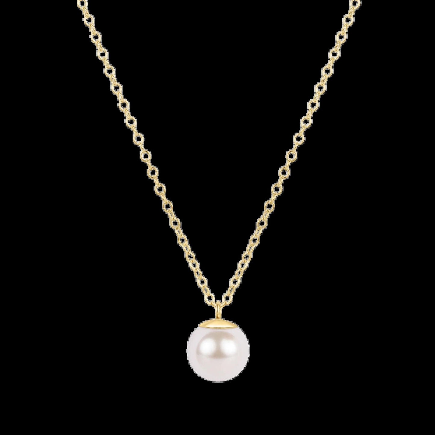 16" Necklace Gold- Classic Pearl 10mm Charm
