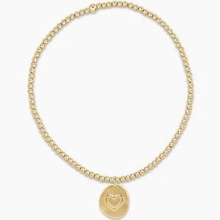Classic Gold 2mm Inspire Love Small Disc Bracelet
