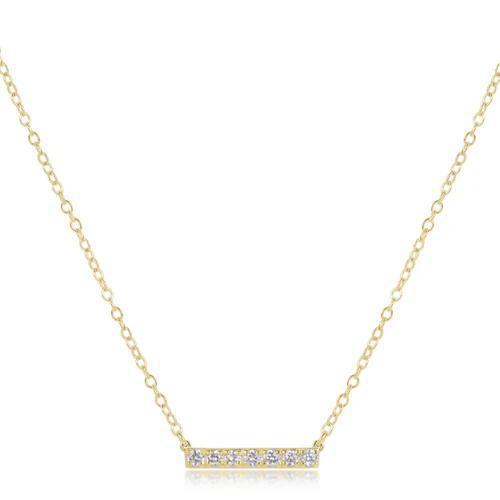 14kt Gold and Dimond Significance Bar Necklace -Seven
