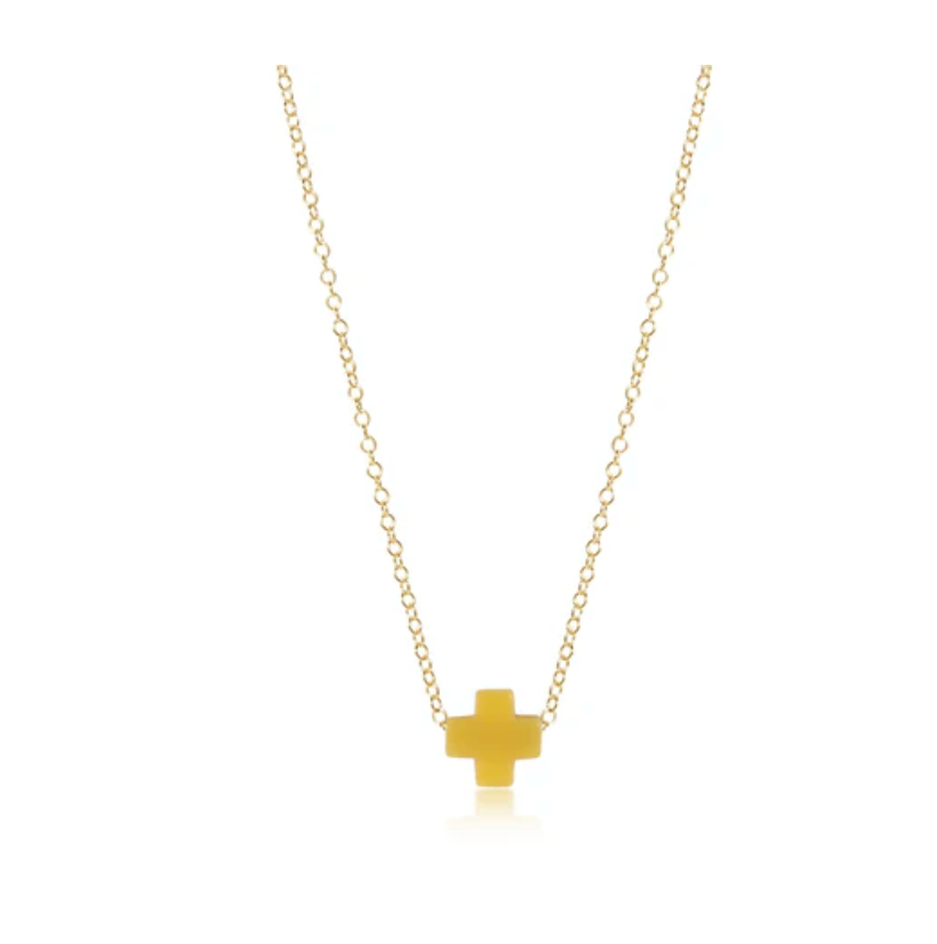 16" Necklace Gold - Signature Cross Canary