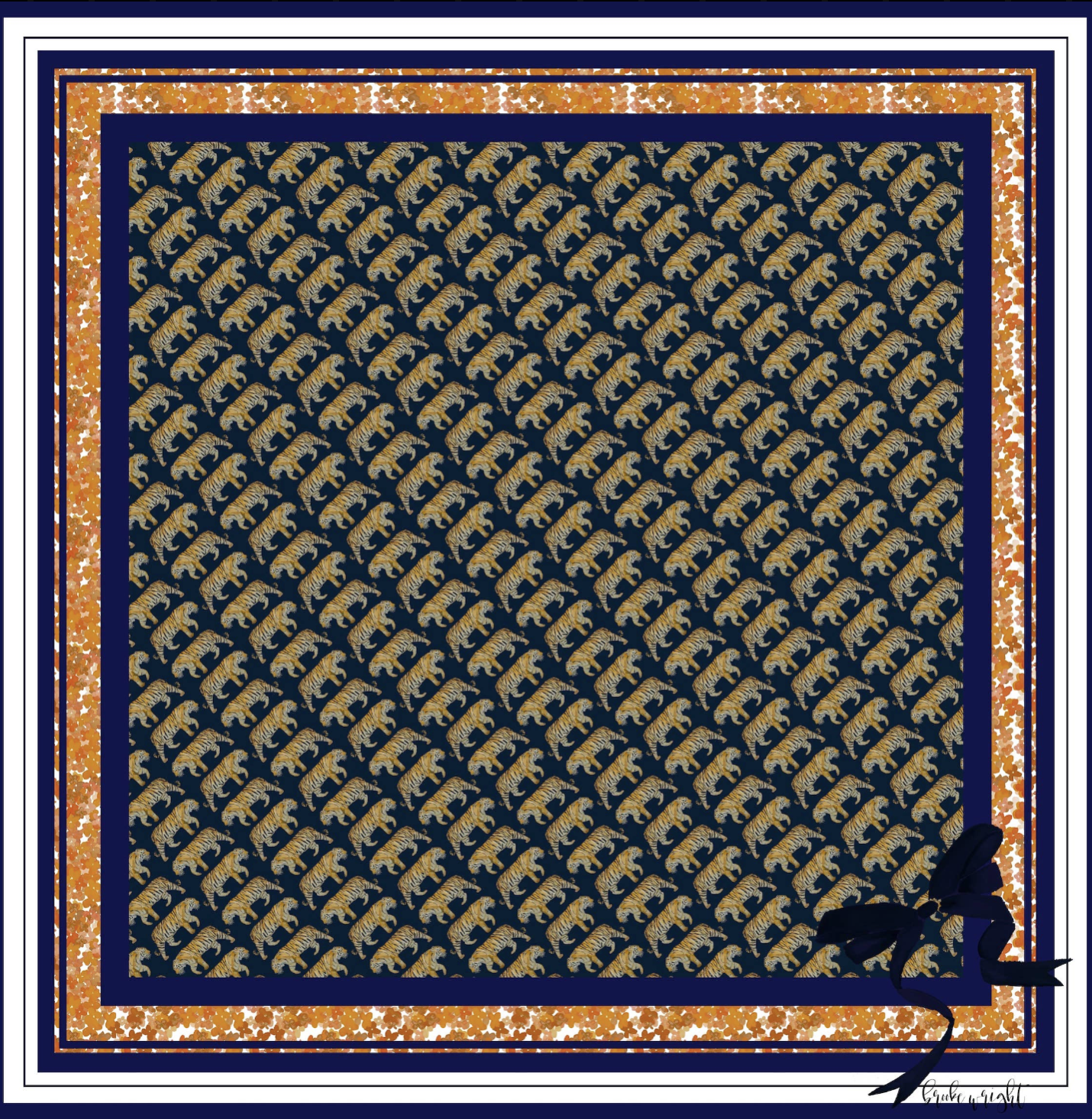 Blue & Orange Tiger Scarf