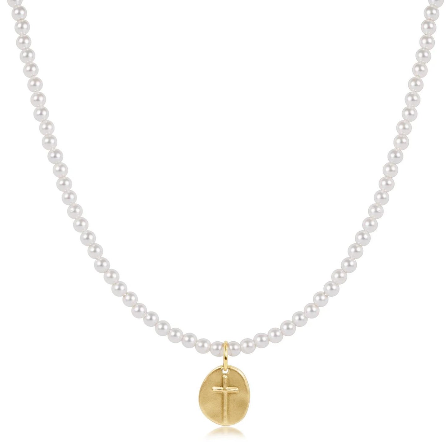 17" Classic Pearl Choker 3mm Inspire Small Gold