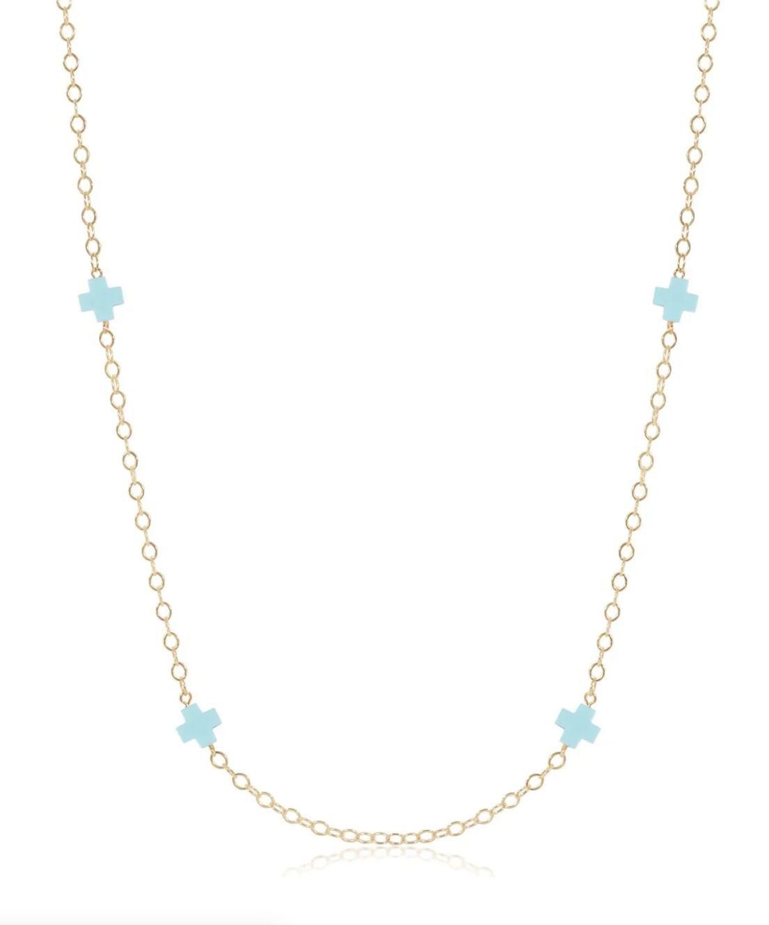41'' Necklace Simplicity Chain Gold- Signature Cross Turquoise