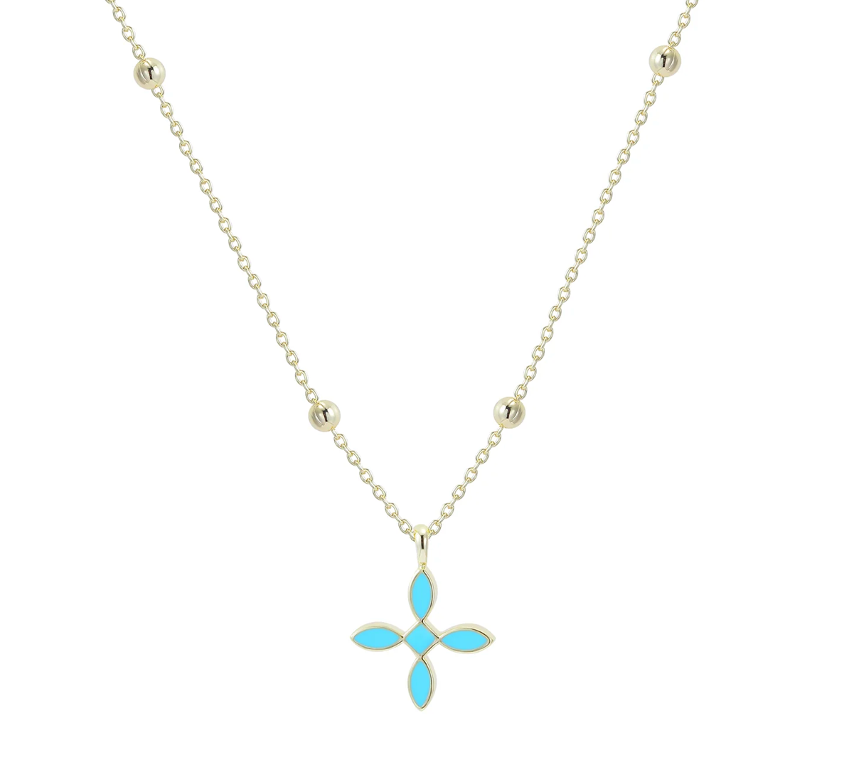 Enamel Cross Drop Necklace