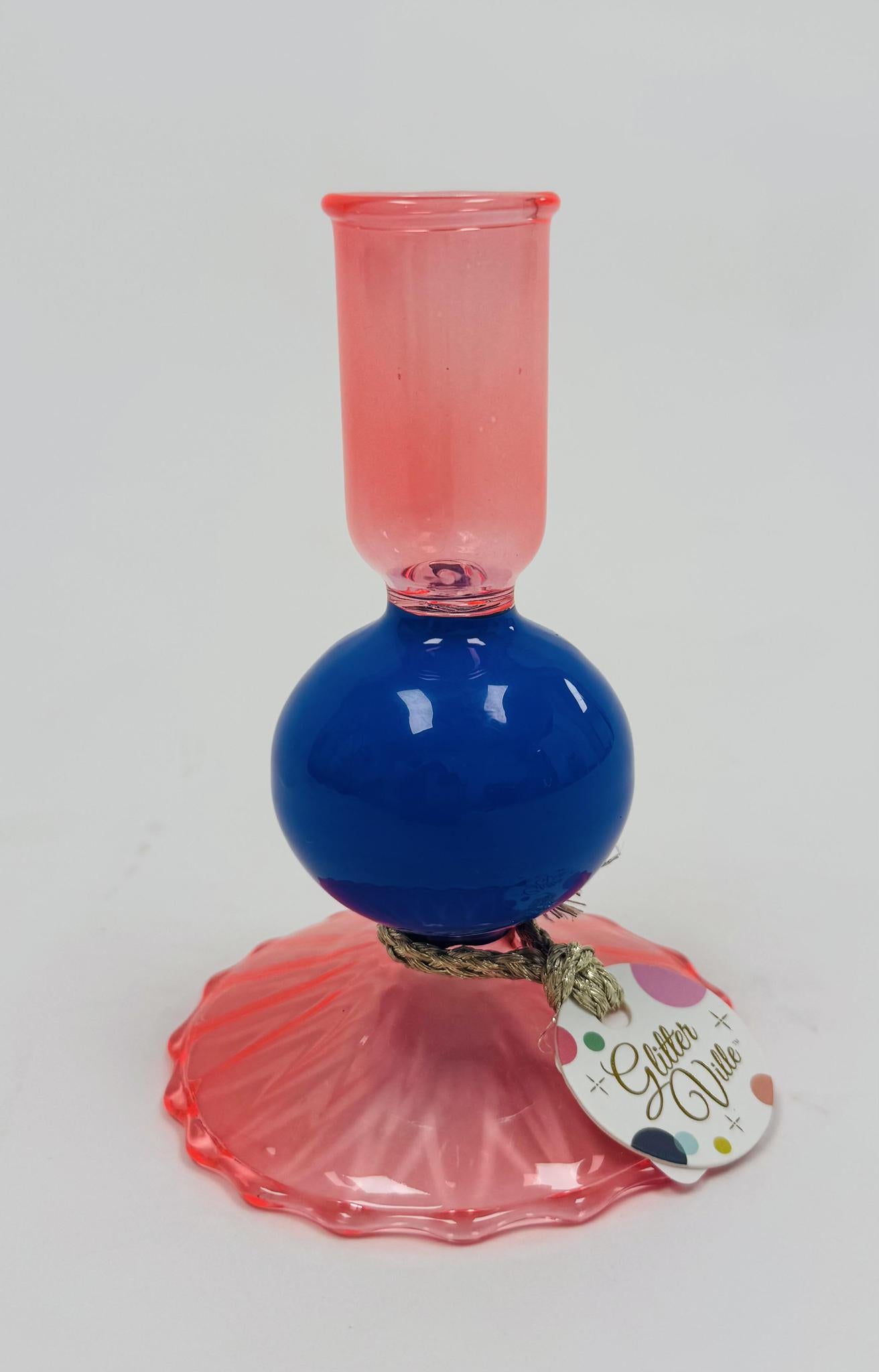 Fluted Taper Candle Holder Glass 12 Assortment