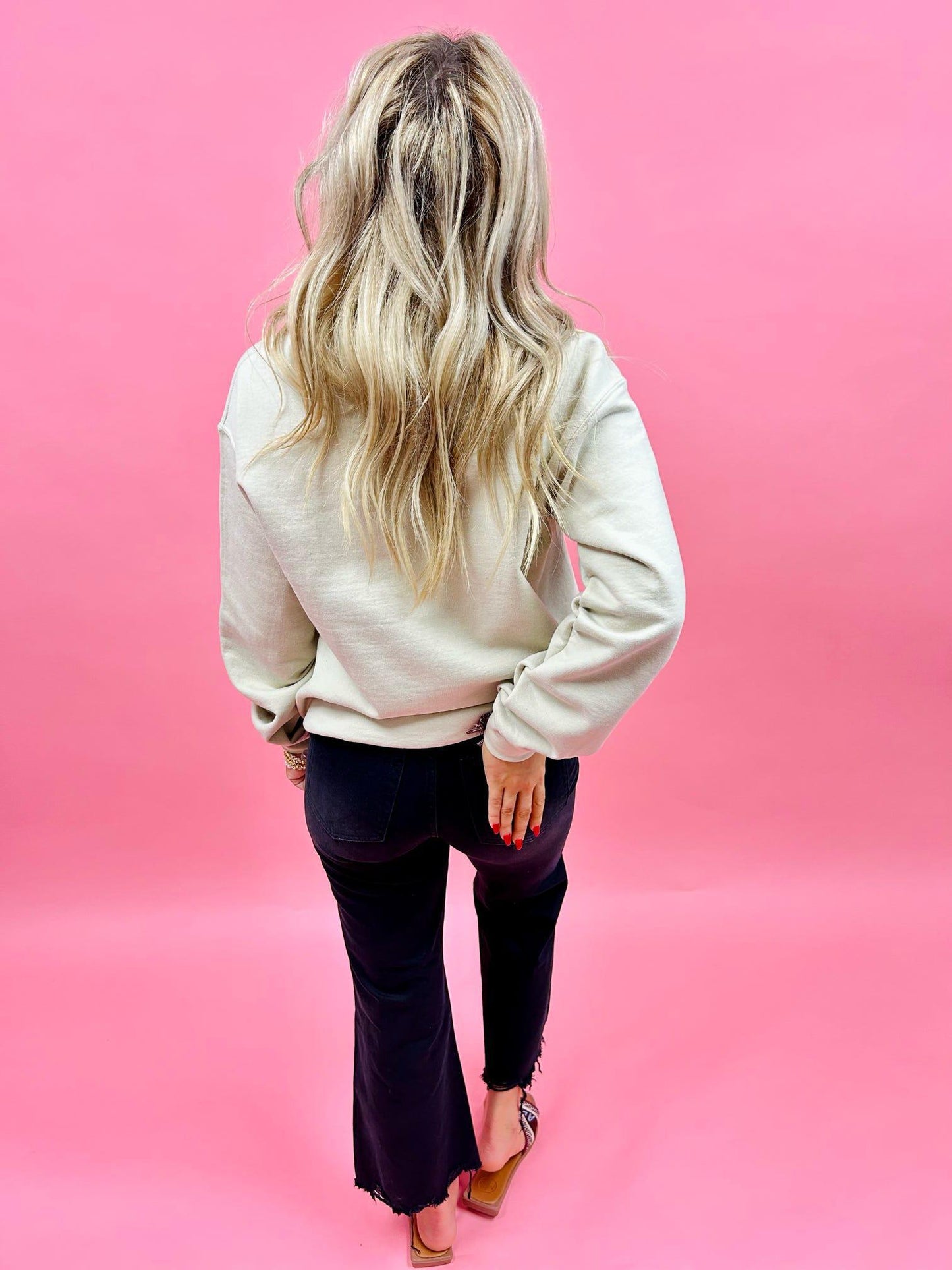 Bow Sweatshirt, Alabama Sweatshirt, Coquette, Game Day - Sand