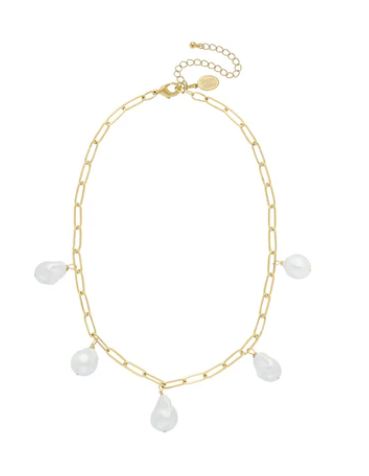 Baroque Pearl Paperclip Necklace
