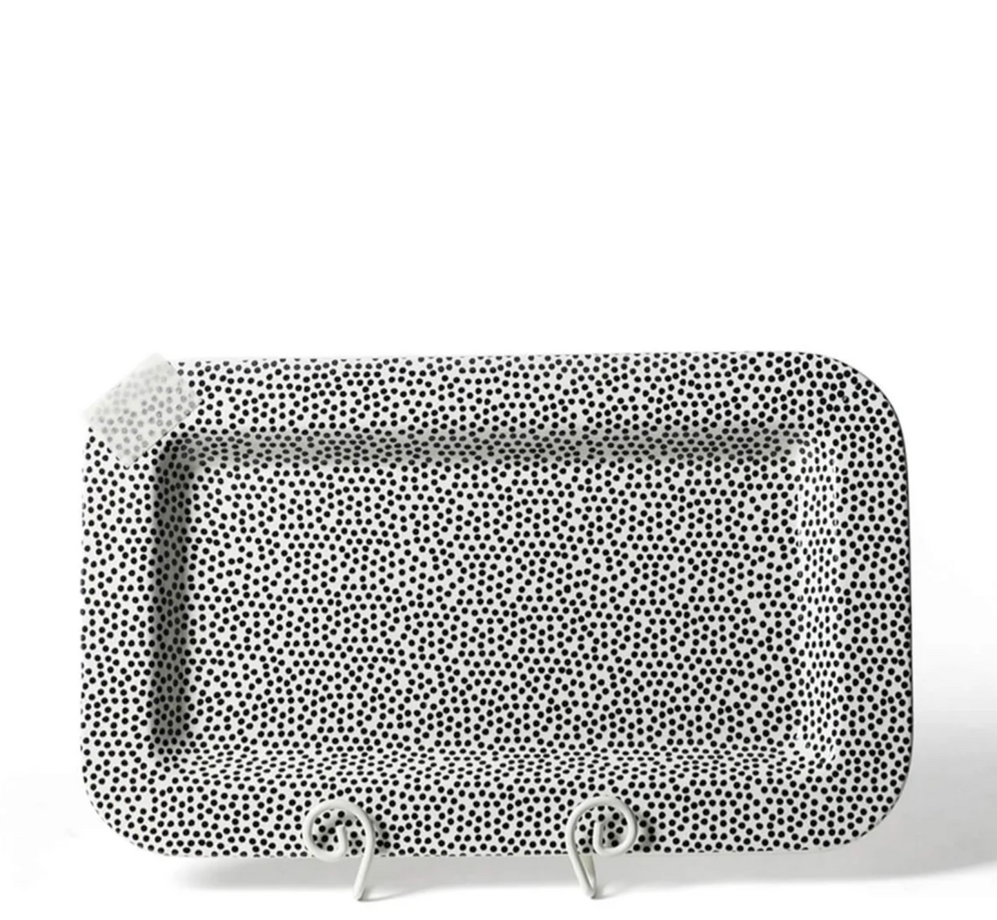 Black Small Dot Mini Entertaining Platter with Happy Everything Attch