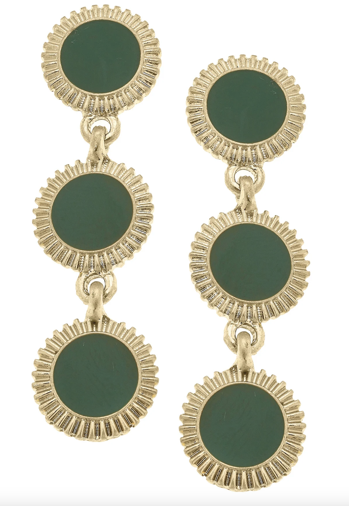 Mary Brian Enamel Disc Earrings