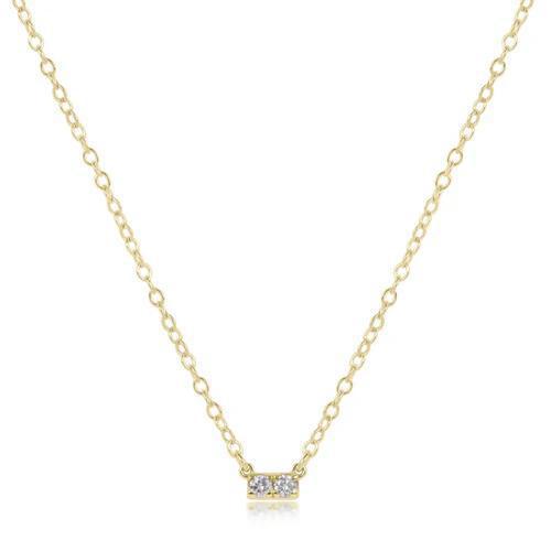 14kt Gold and Diamond Significance Bar Necklace -Two