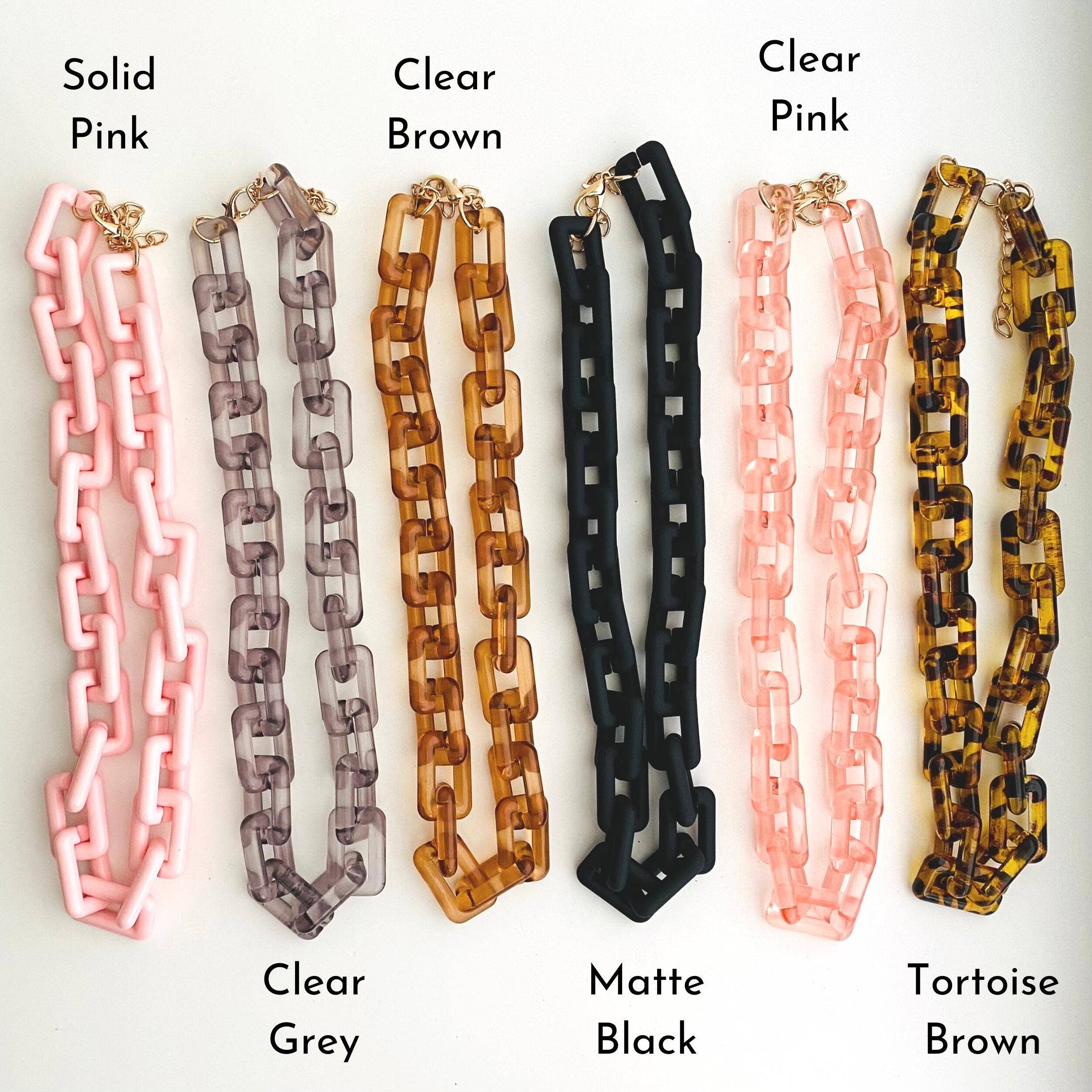 Acrylic Chain Necklace Bohemian Summer Plastic Clear Chain Collar Pendants  Women