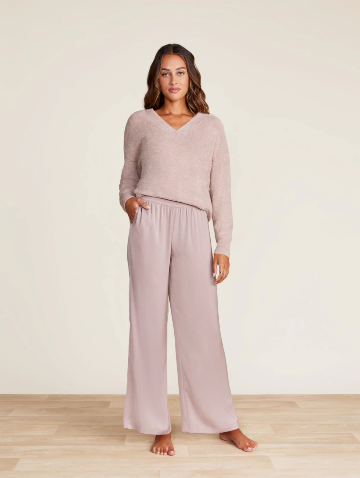 Washed Satin Wide Leg Pant