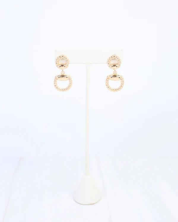 Martha Braided Horsebit Gold Earrings