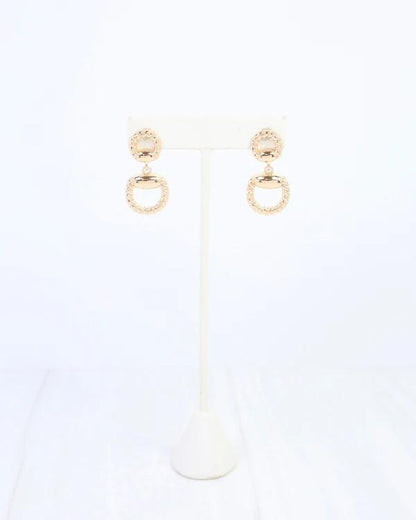 Martha Braided Horsebit Gold Earrings