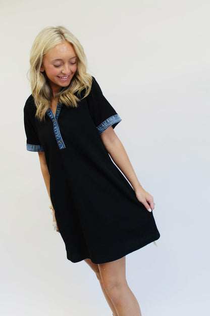 The Noir & Denim Mini Dress