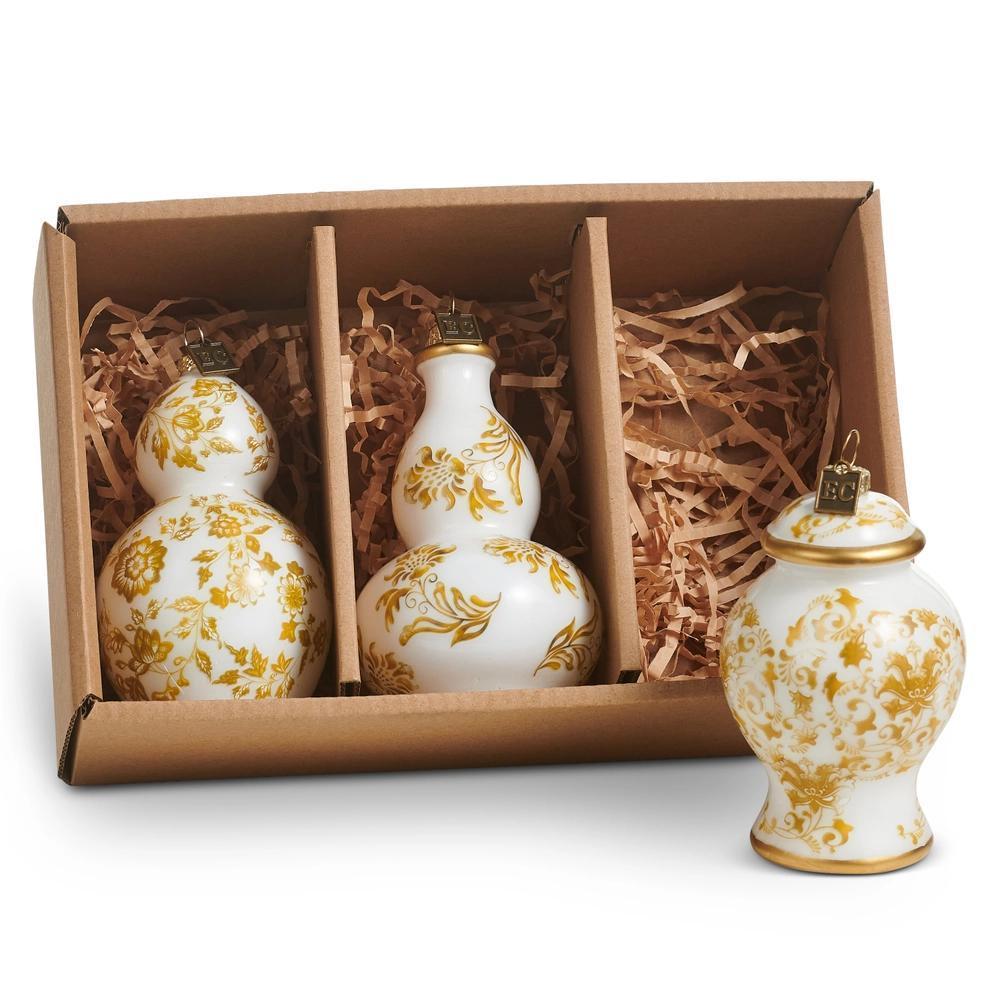 Box Golden Ginger Jar Ornament