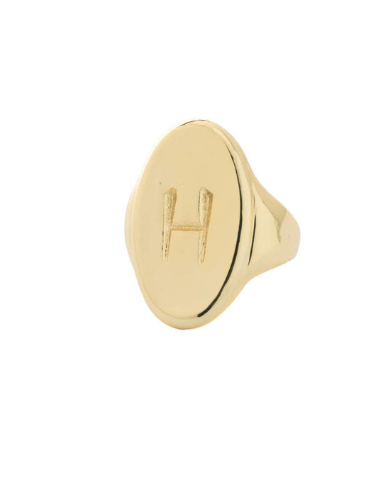 "H" Signet Statement Ring