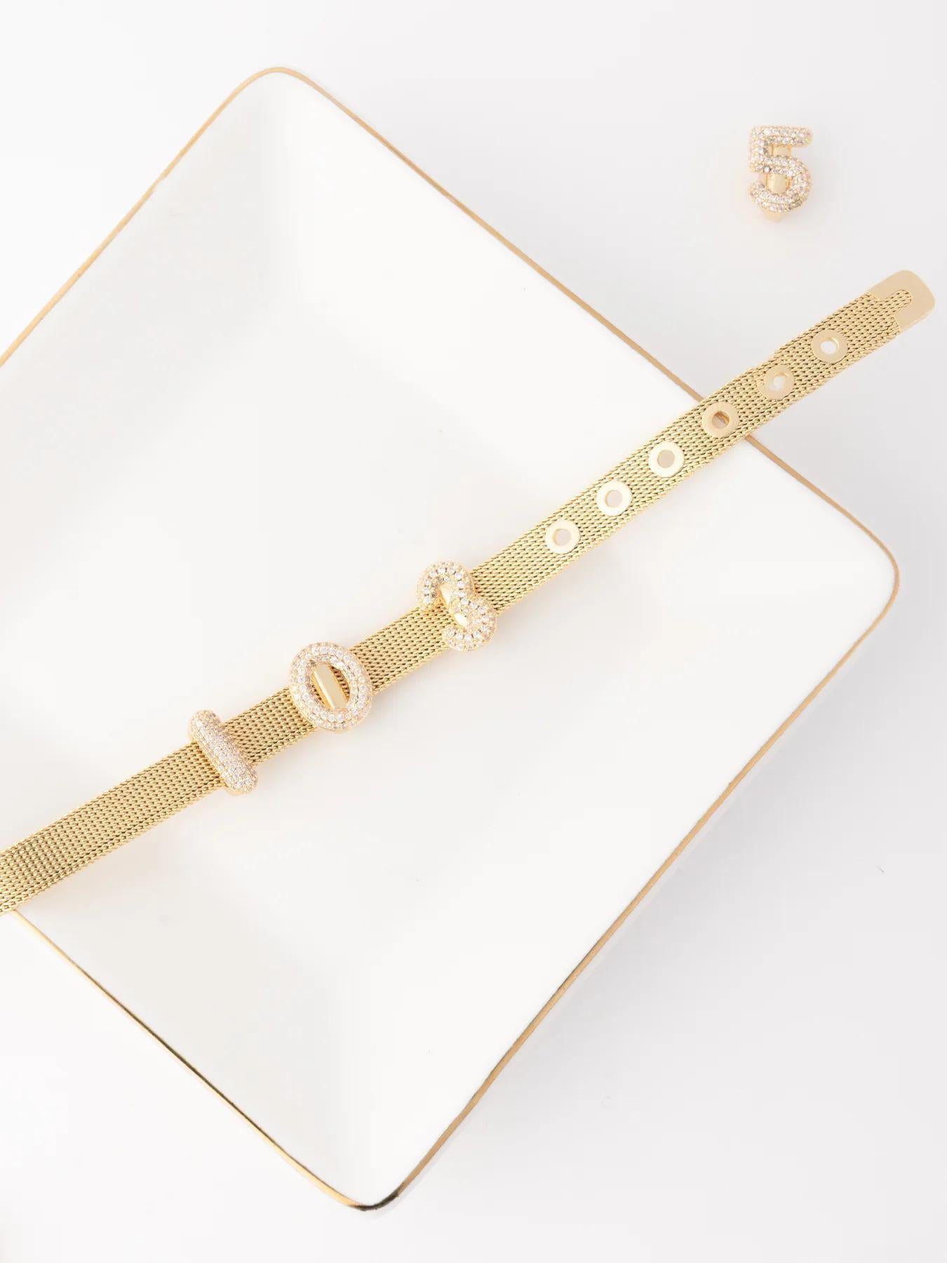 Camryn Slide Bracelet Number Luxe Charms