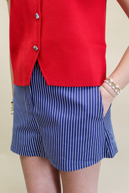 Flirt Alert Navy Stripe Skort
