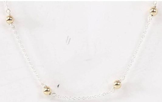 17" Choker Simplicity Chain Sterling Mixed Metal - Classic 6mm Gold