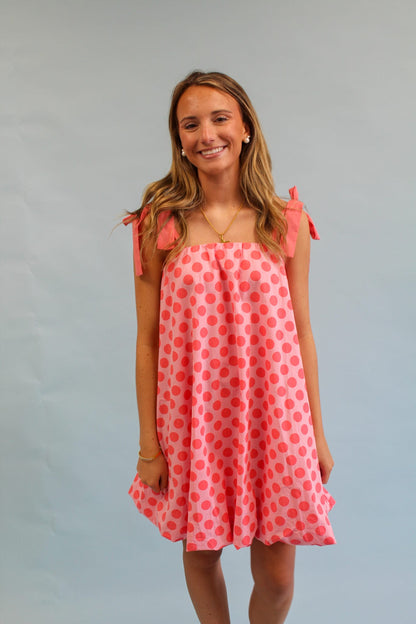 Bubblegum Soiree Tie Mini Dress