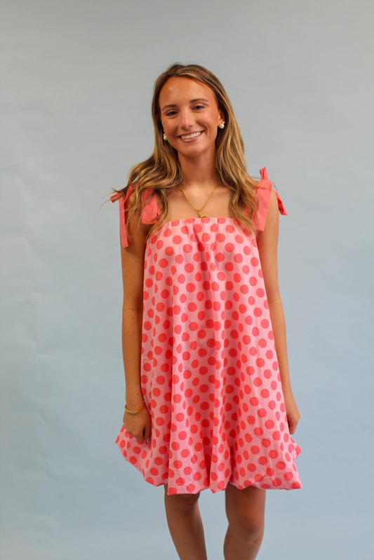 Bubblegum Soiree Tie Mini Dress