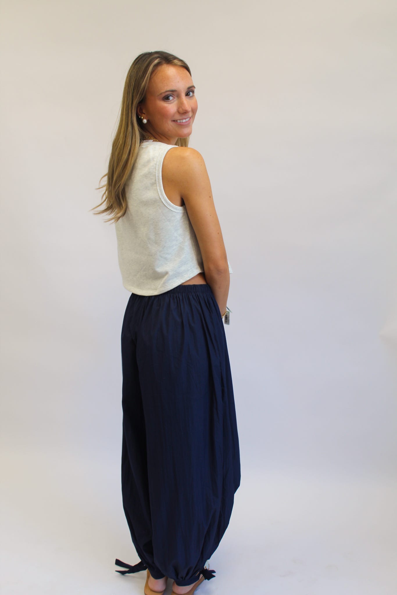 Bows and Blues Ankle Tie Pants