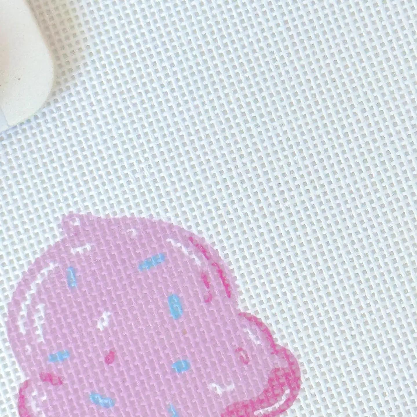 Summer Needlepoint Canvas, Artisan Printed, Icecream in Cone