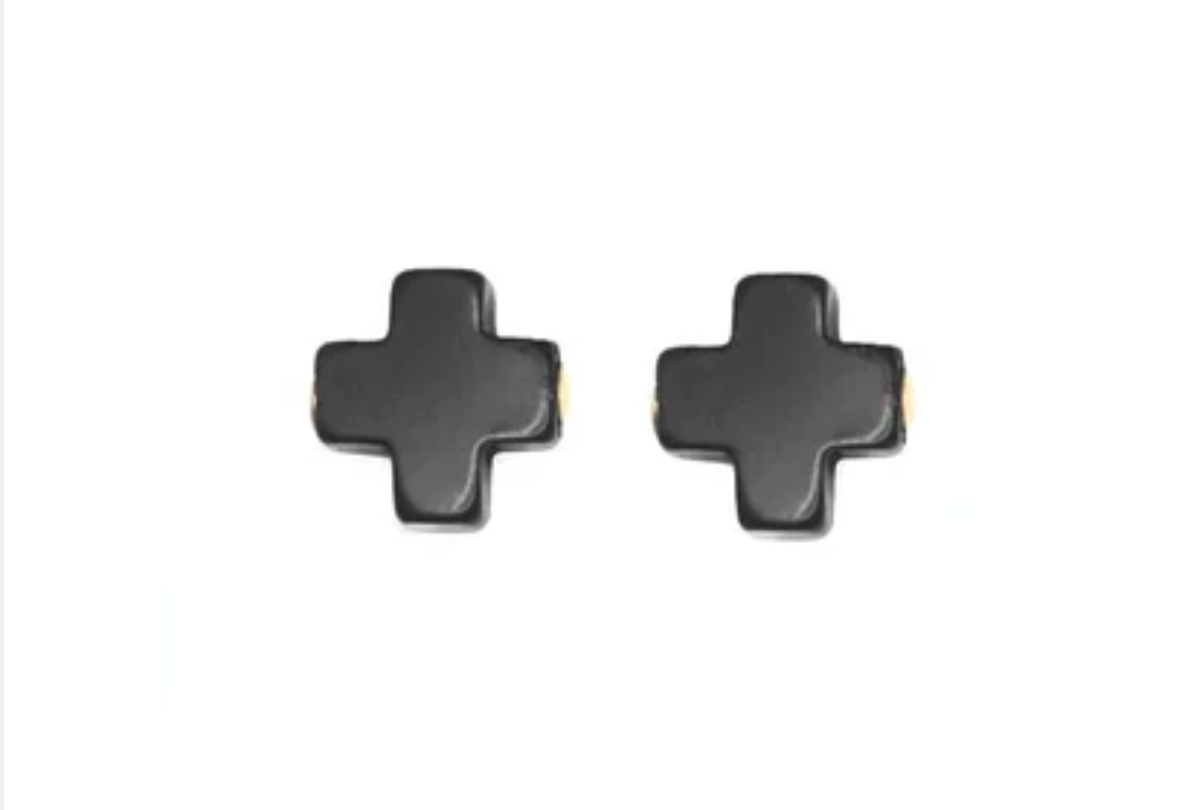 Signature Cross Stud - Onyx