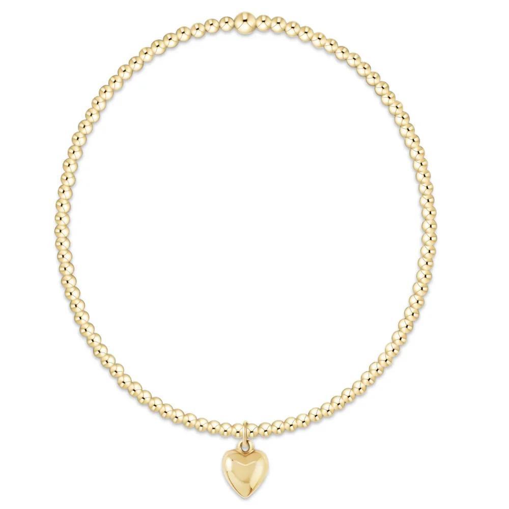 Egirl Classic Gold 2mm Bracelet- Love Plush Small Gold Charm