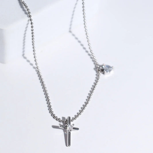 Sisters in Christ Silver Necklace