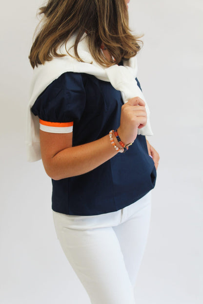 Navy/Orange Tricia Top