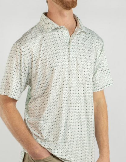Men's Royal Golf Performance Polo Green/White