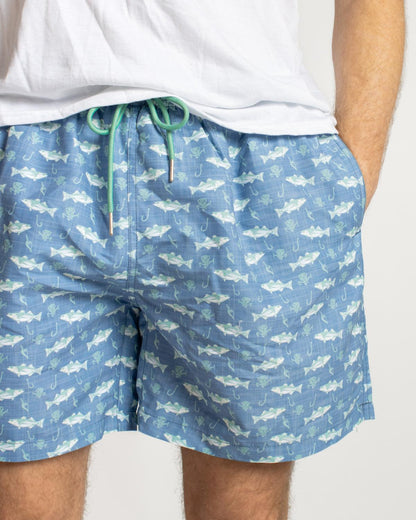 Men's Angler Swim Trunks Blue/Aqua