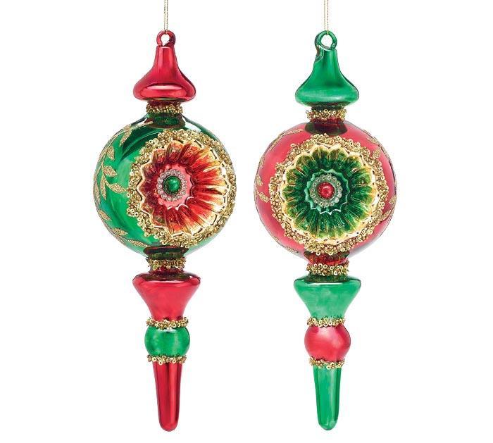 Red & Green Finial Ornament