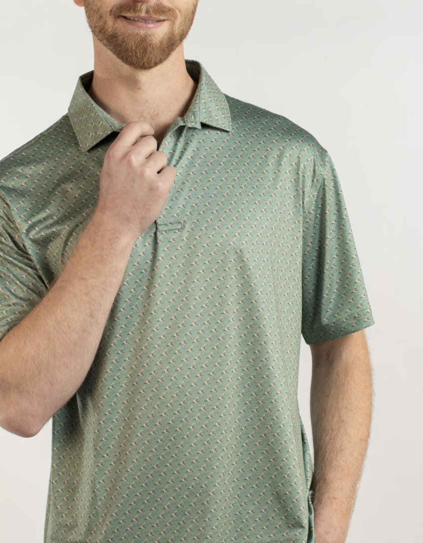 Men's Flying Mallard Performance Polo Green/Multi