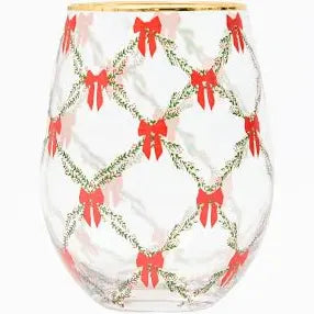 Assorted Holiday Stemless Wine Glass