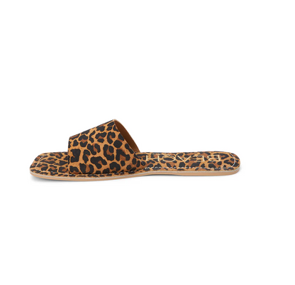 Bali Sandal-Tan Leopard Suede