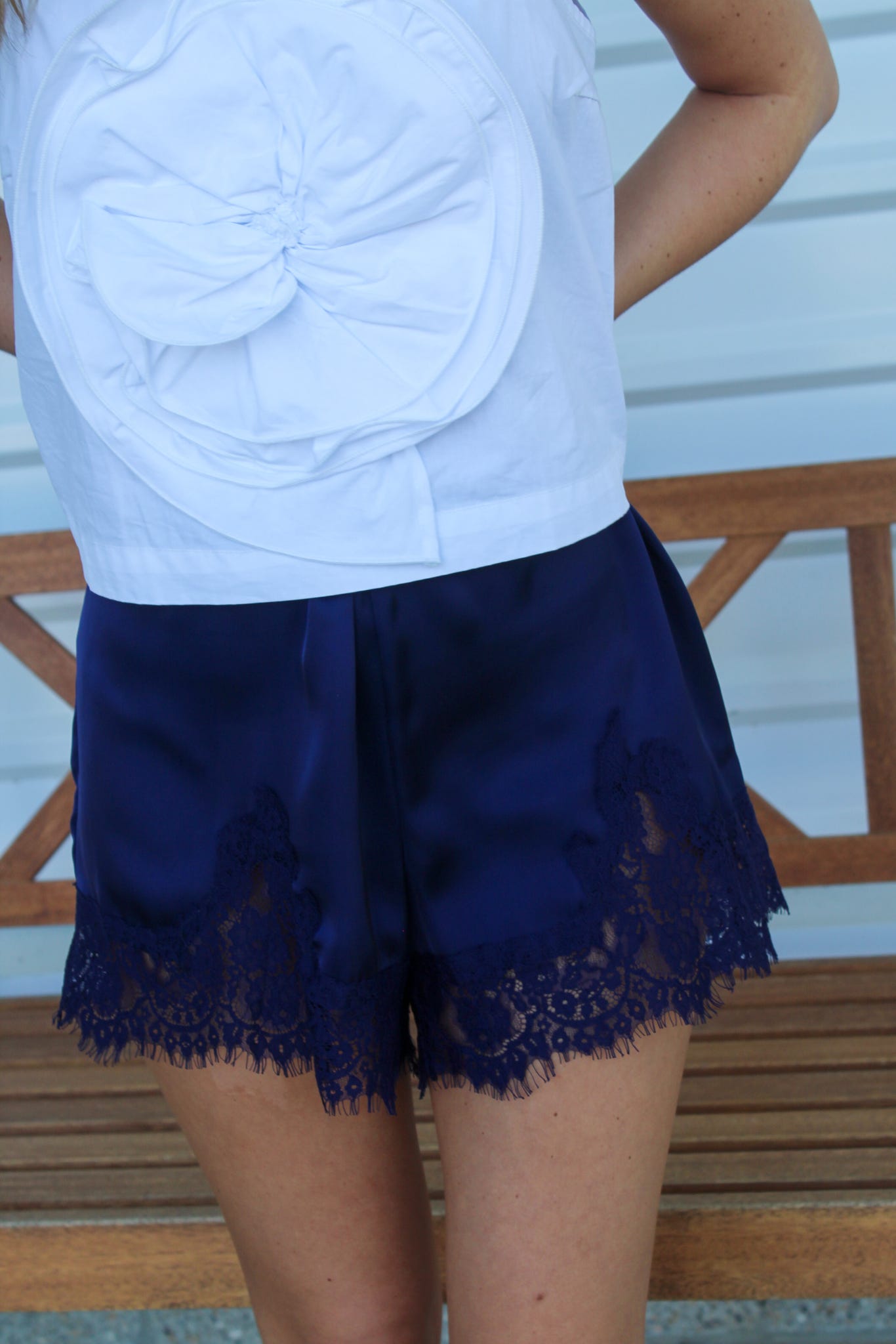Navy Nightfall Satin Shorts