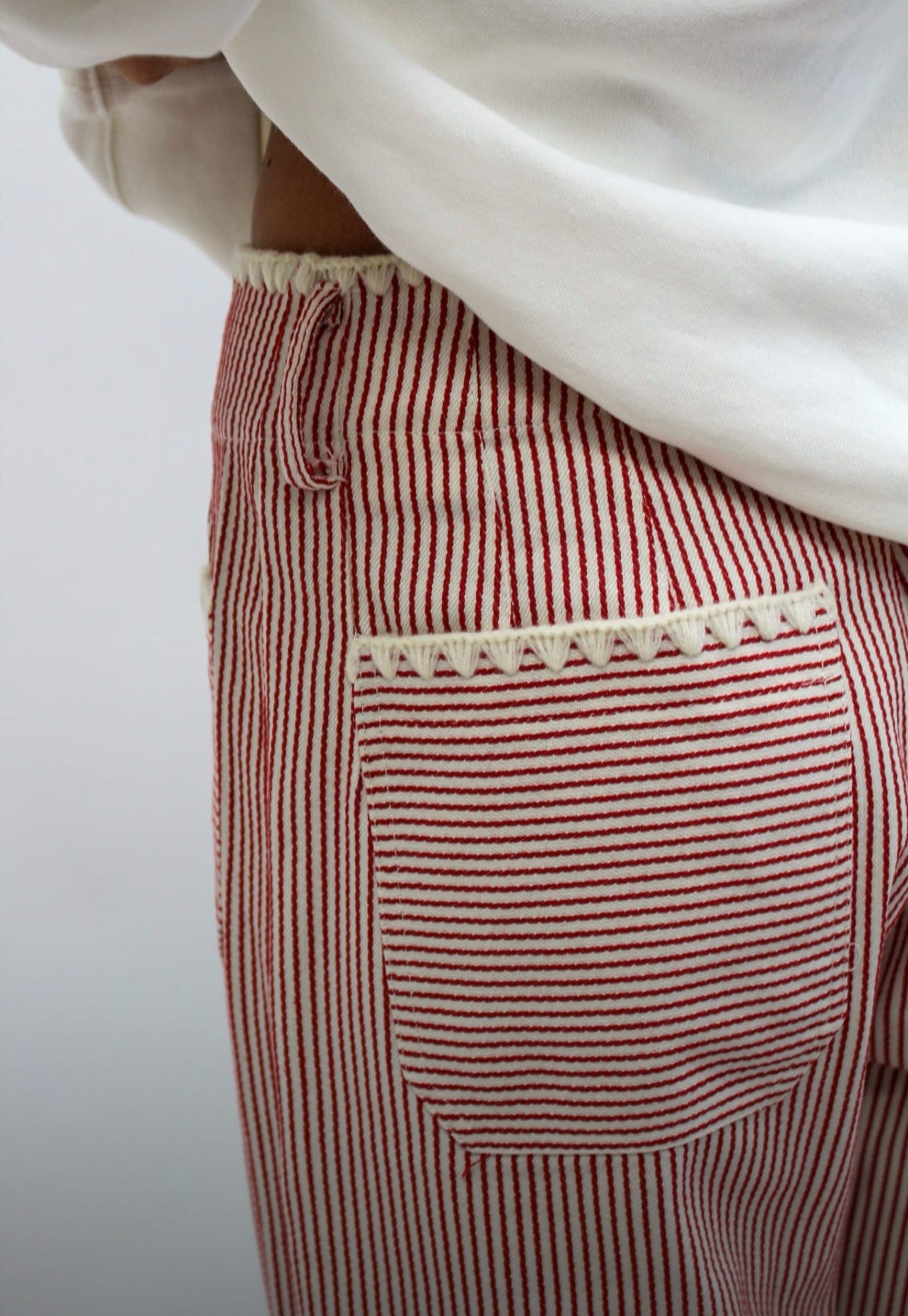 Striped Cotton Twill Pants