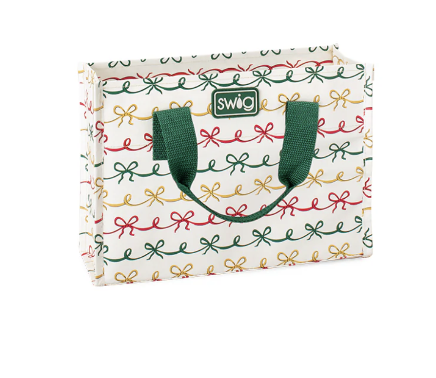 Christmas Bows Reusable Gift Bag Small